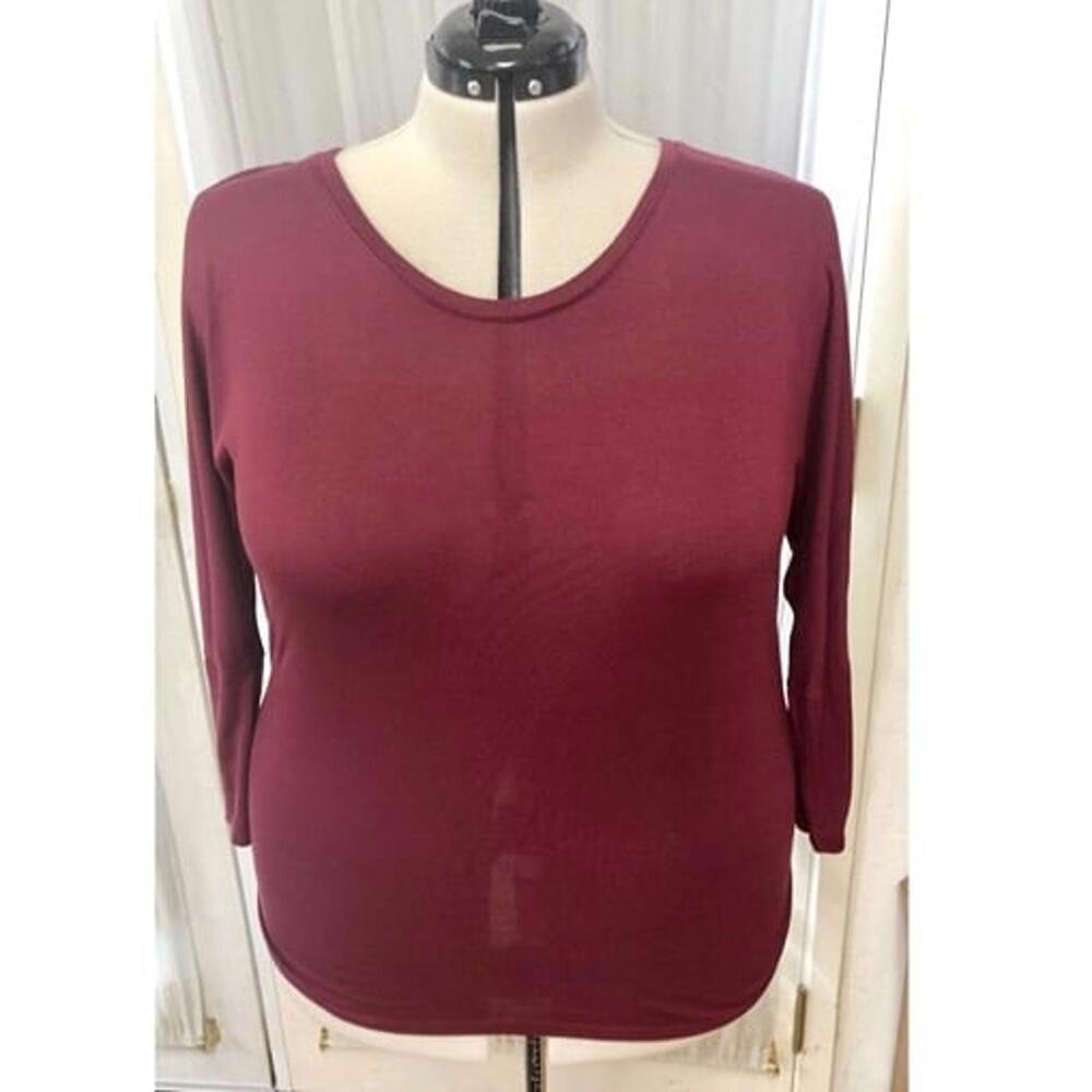 Ambiance Apparel maroon long sleeve top. Size 3x.